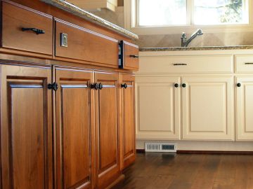Pop Of Color Painting finishes cabinets in Reading